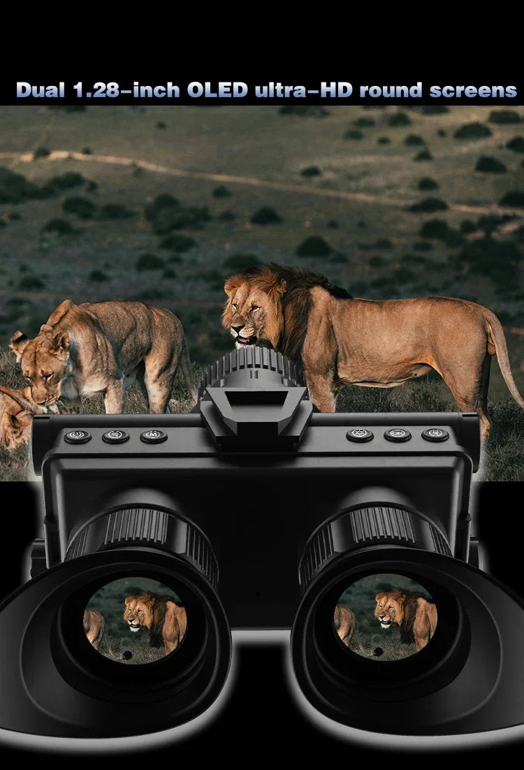 Night Vision Goggles with Head Mounted 4K Infrared Night Vision Binoculars Rechargeable Battery Tactical Z9157 for Hunting