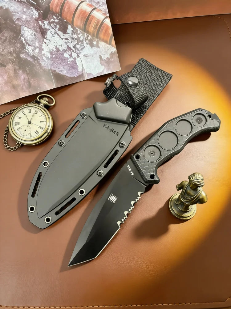 KA5557- Field tactical small straight knife, camping adventure knife, mountain climbing and fishing rescue tool, Fruit knife