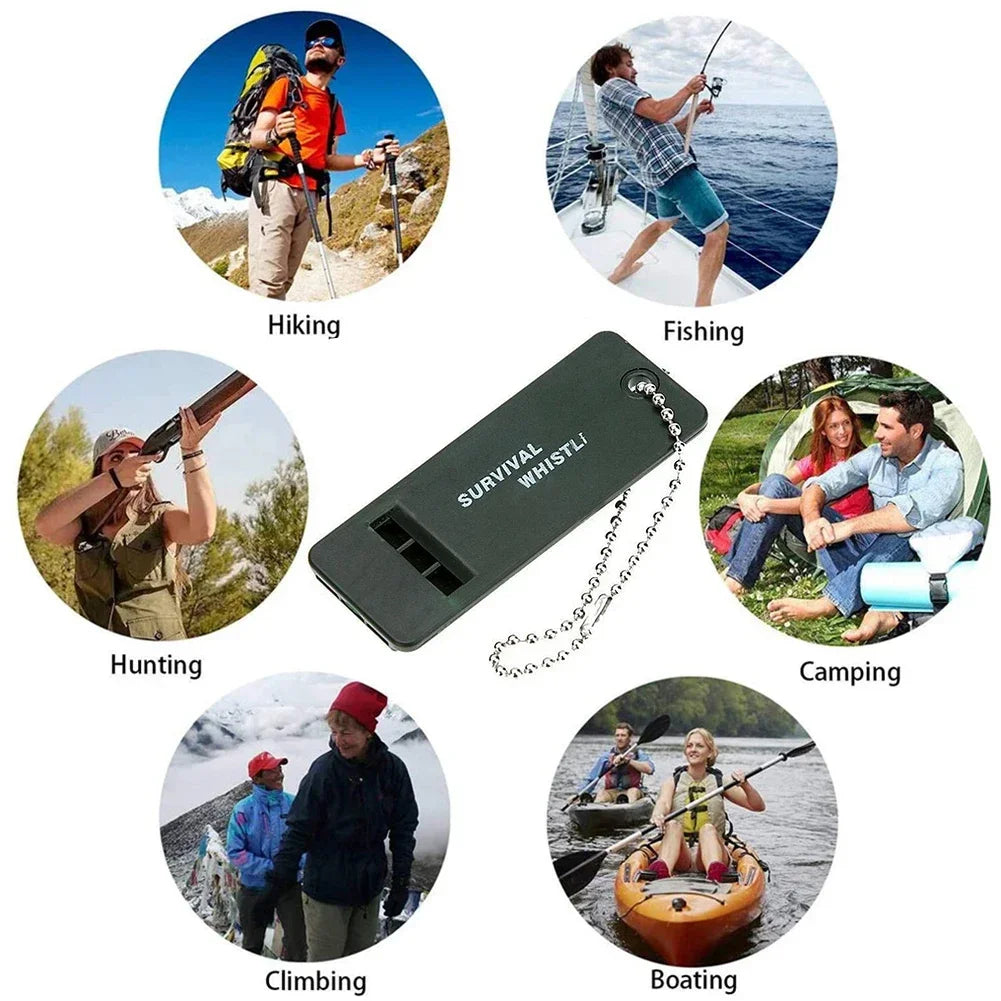 3PCS High Decibel Emergency Survival Whistle 3-Frequency Whistle Portable Keychain Camping Hiking Survival Whistle Outdoor Tools