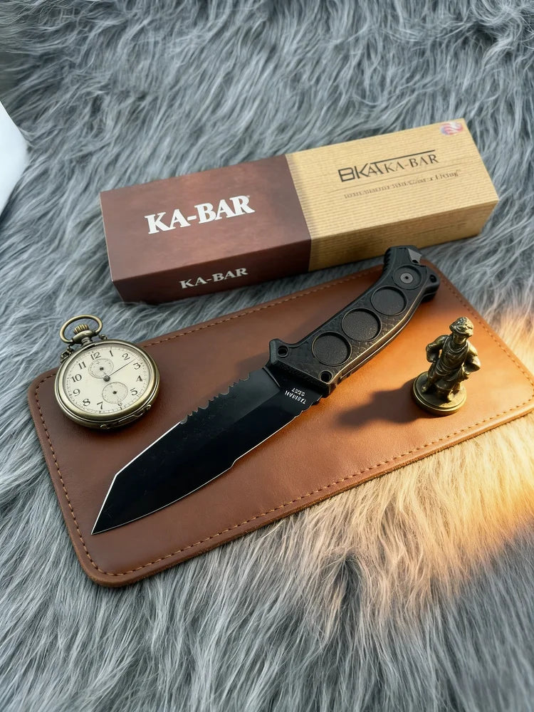 KA5557- Field tactical small straight knife, camping adventure knife, mountain climbing and fishing rescue tool, Fruit knife