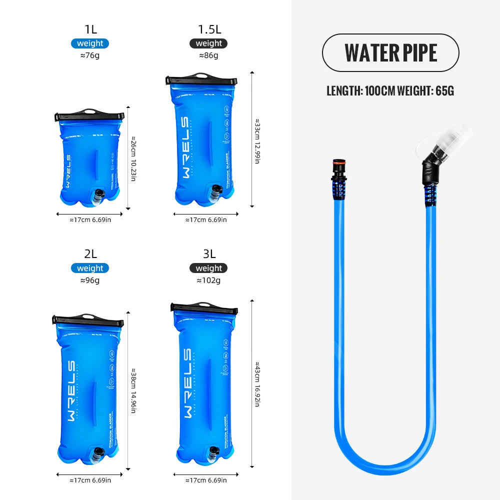 WRELS Sports Water Bladder Hydration Pack Storage Bag BPA Free Portable Food Grade Outdoor Drinking Camping Water Bag