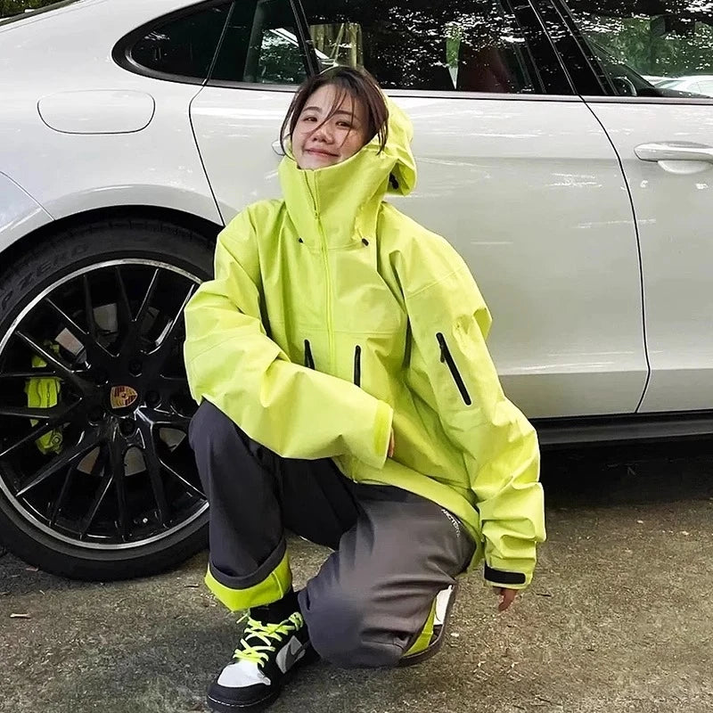 ARC SV Embroidery Bird Logo Three Layer Mens Womens Camping Coat Outdoor Waterproof Windbreaker Hiking Ski Jackets Unisex