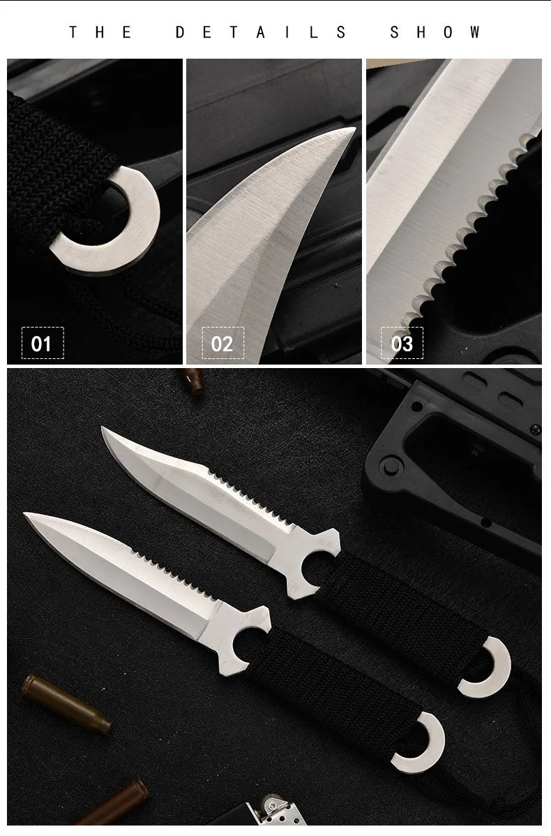 Field high hardness sharp tactical knife Outdoor knife Portable small straight knife Wilderness survival defense knife