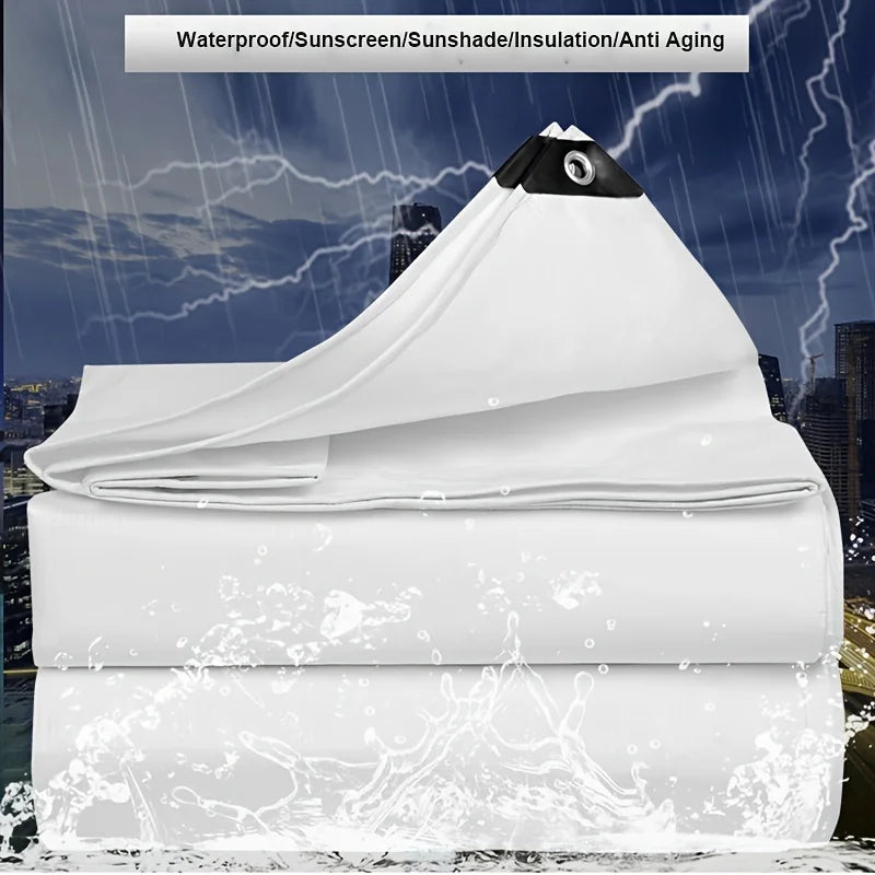 White Custom Large Tarp 3x5 6 8m*8 10 12 3 4x4 5m Outdoor Sun Shade Awning Waterproof Tarpaulin Uv Blocking Tent Camp Rain Cover