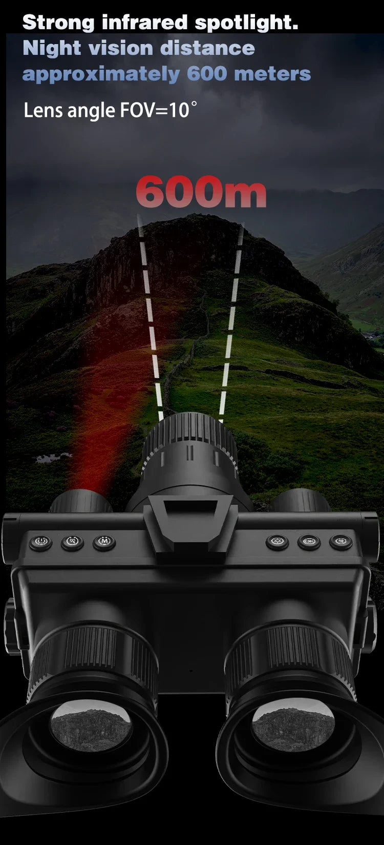 Night Vision Goggles with Head Mounted 4K Infrared Night Vision Binoculars Rechargeable Battery Tactical Z9157 for Hunting