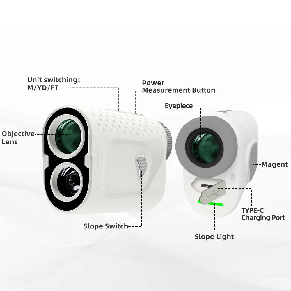 Nohawk Golf Rangefinder with Slope Switch 600/1000Yds Range Finder with Flag Pole Locking Vibration Magnetic Strip for Golfing
