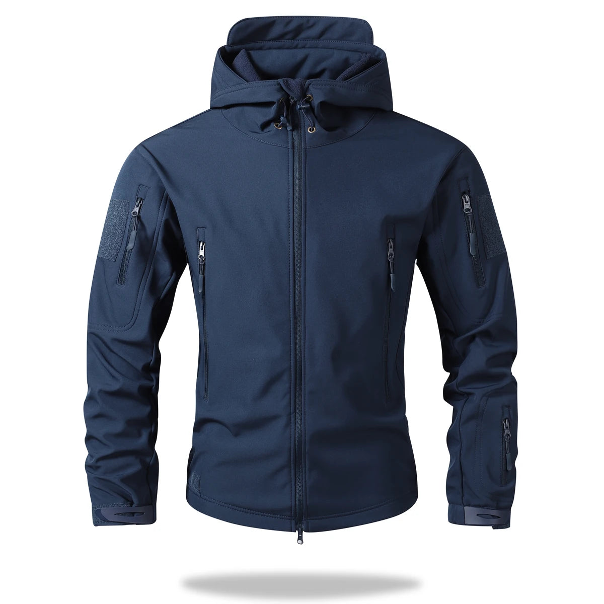 Waterproof Jacket Men Outdoor Softshell Hiking Jacket Hunting Coat Multi-Pockets Military Hooded Fleece Lined Rain Resistent