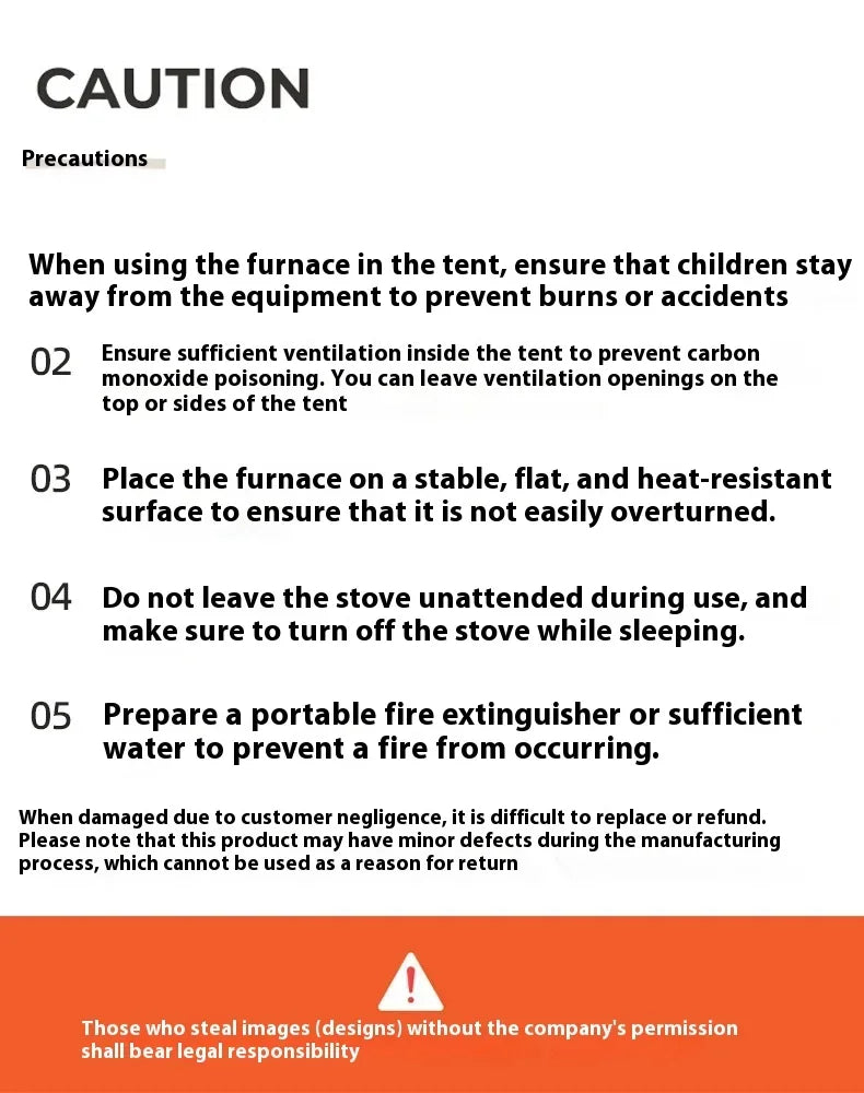MOUNTAINHIKER Wood-burning Stove Outdoor Camping Firewood Burner Stainless Steel Foldable Tent Heater with Tent Patio Fireplace