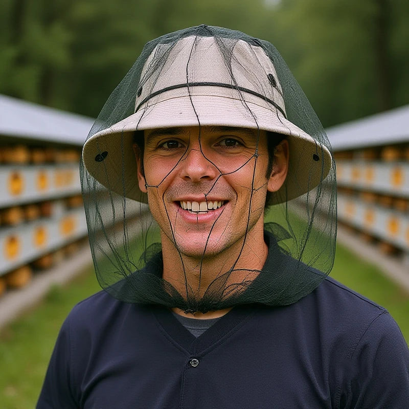 Fishing Anti Mosquito Insect Hat Fishing Hat Bug Mesh Head Net Face Protector Camping Sunshade Hats Outdoor Travel Camping