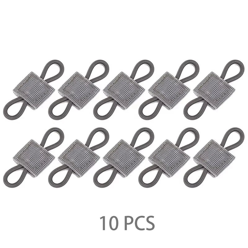 10pcs MOLLE Elastic Nylon Webbing Ribbon Buckle Outdoor Hiking Hunting Backpack Vest PTT Antenna Stick Pipe Binding Retainer