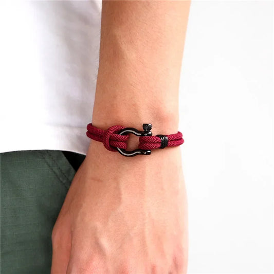Navy Style Camping 2025 New Simple Parachute Cord Survival Anchor Bracelet Men Women with Black Stainless Steel Sport Buckle
