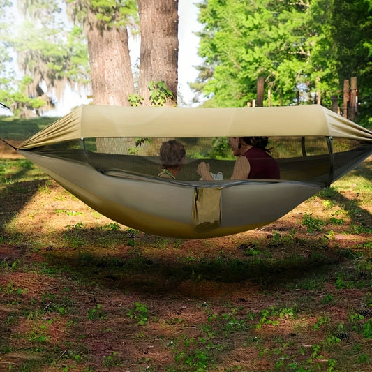 Ultimate Outdoor Experience: Double Hammock with Mosquito Net, Easy Setup for Travel & Camping