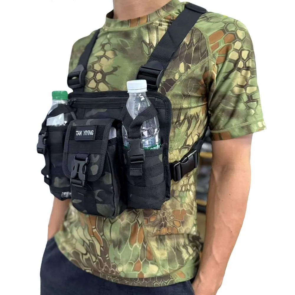 Tactical Running Vest Pack, Multi-Functional Shoulder Bag, Photographer Equipment Storage Chest Bag, Outdoor Sports Gear