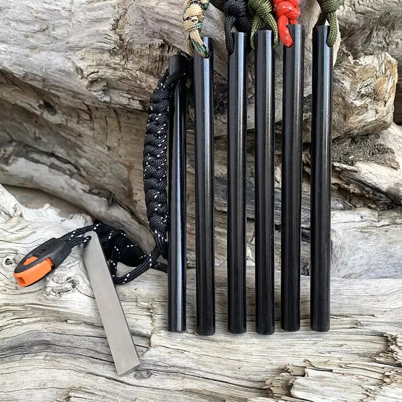 10*150mm Outdoor Flint Magnesium Rod with White Steel Scraper Whistle Camping Gnition Flint Rod EDC Survival Fire Starting Tool