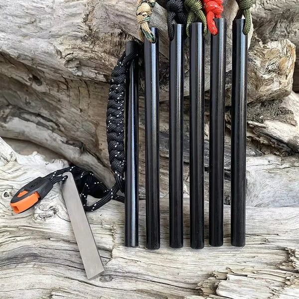 10*150mm Outdoor Flint Magnesium Rod with White Steel Scraper Whistle Camping Gnition Flint Rod EDC Survival Fire Starting Tool