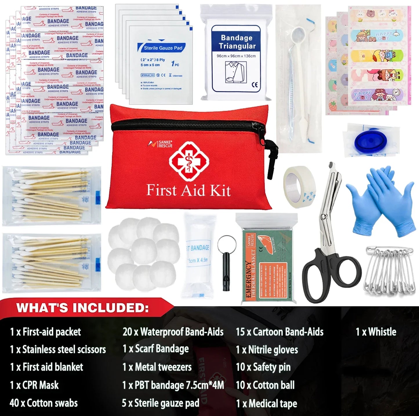 First Aid Kit 26-330 Piece All-Purpose Tactical  Emergency Kit In The Car Acessories Survival Kits Camping Medical Bag