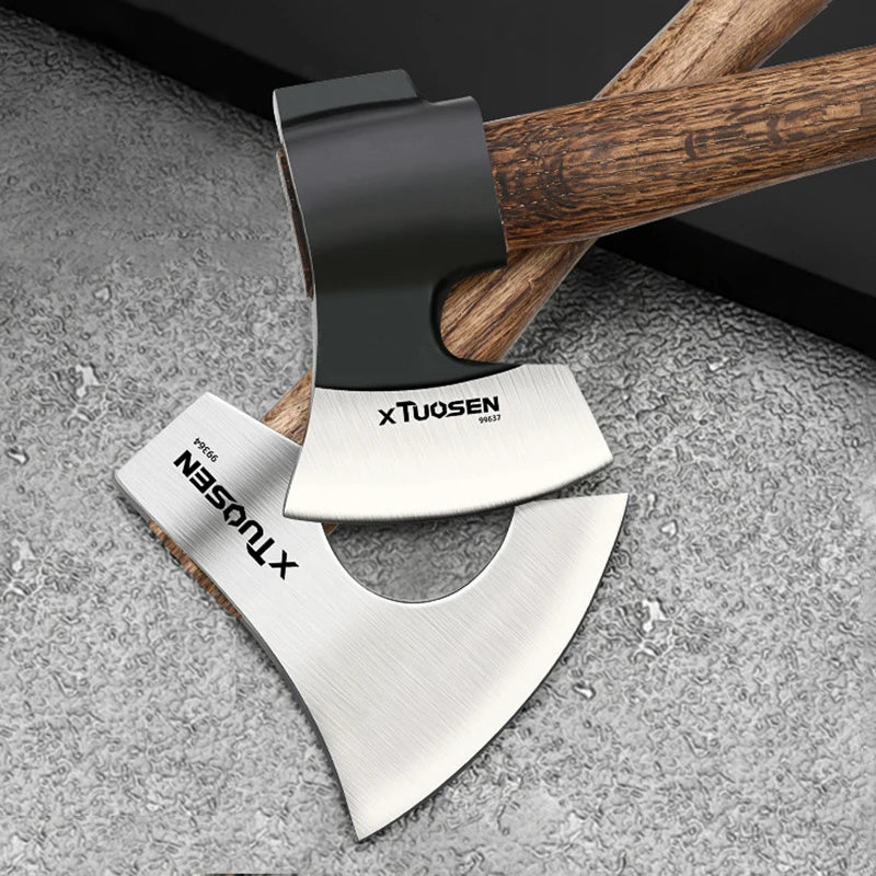 Camping Survival Axe Outdoor Tactical Self Defense Axes Multifunctional Fire Cutting Firewood Axe Wooden Handled Hand Axes
