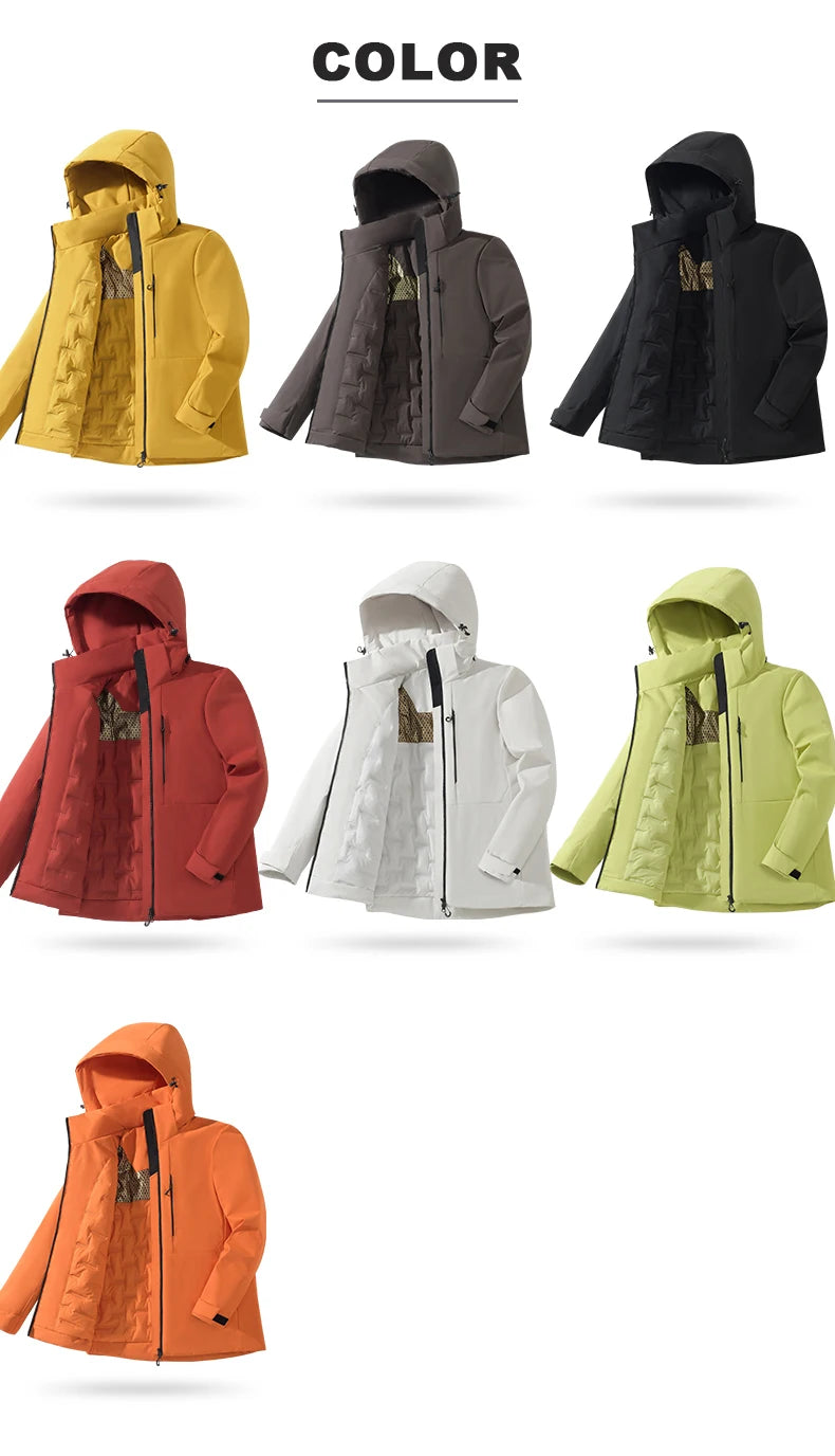 EUMERGX Men's Women's Winter Coat Waterproof Windproof Warm Fleece Jacket Unisex Hiking Camping Skiing Climbing Windbreaker