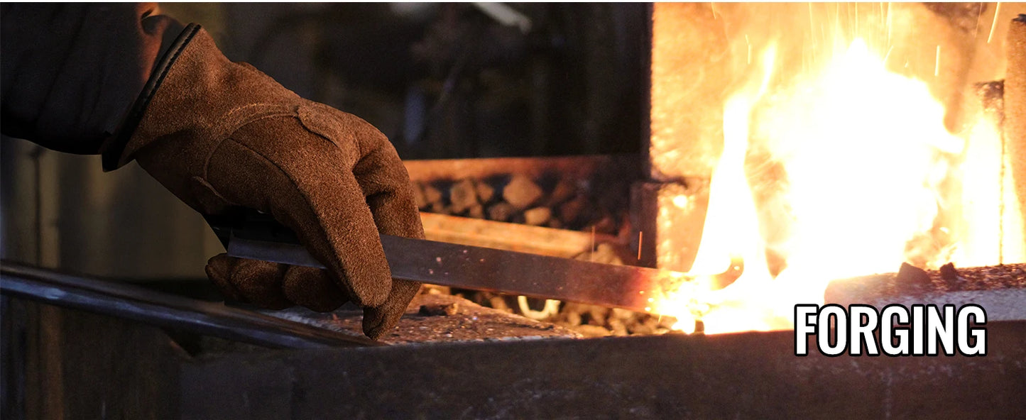 OneTigris Welding Gloves Fireproof Leather Work Gloves for Men/Women Forge BBQ Camping Wood Stove Heat-Insulating Cowhide