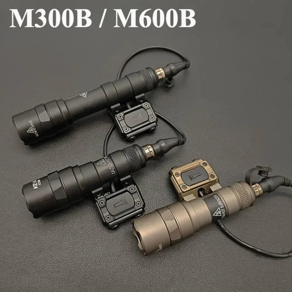M300B M600B Tactical LED Strobe Flashlight Weapon Gun Light Fit MLOK 20MM Rail Scout Light with Switch for Outdoor Hunting