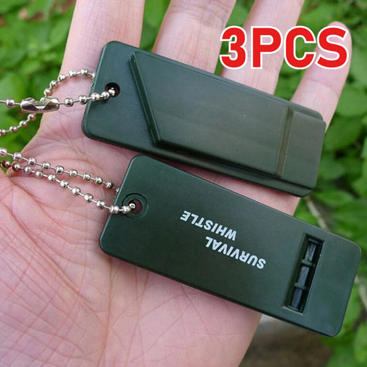 3PCS High Decibel Emergency Survival Whistle 3-Frequency Whistle Portable Keychain Camping Hiking Survival Whistle Outdoor Tools