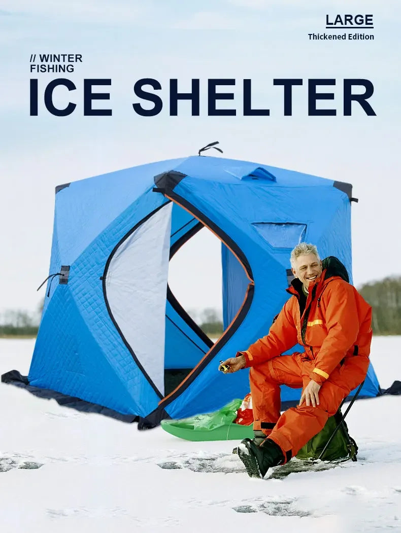 YOUSKY  Tents Outdoor Camping 3-4 Person Oxford Snow Tent Pop Up Travel Tent Ice Fishing Tents