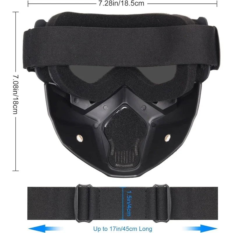 Tactical Full Face Helmet FAST ABS with Detachable Goggles & NVG Bracket, Airsoft CS Military Protective Mask Gear for Outdoor W