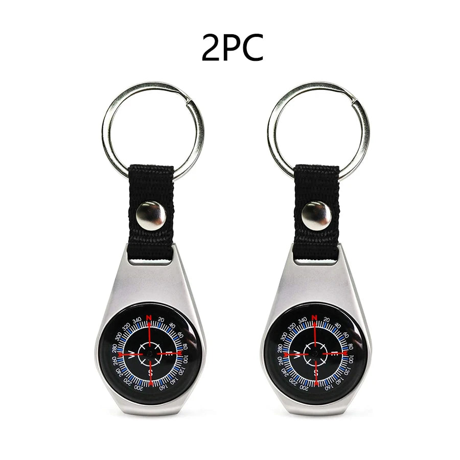 Military Grade Zinc Alloy Compass - Waterproof & Shockproof Keychain for Outdoor Navigation, Hiking, Camping & Driving