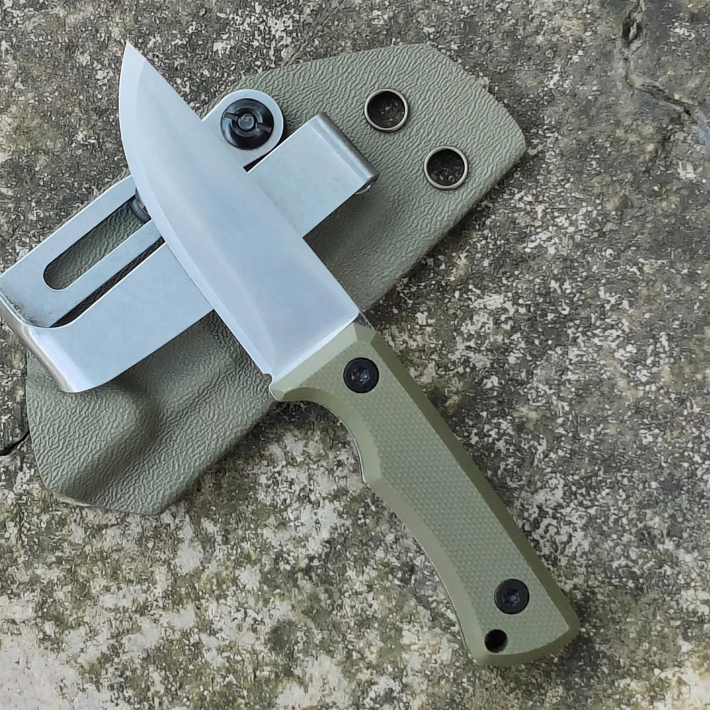 New G10 Handle Outdoor Camping Survival Fixed Blade Straight Knife EDC 420 Stainless Steel Sharp Neck Knives With Kydex Sheath