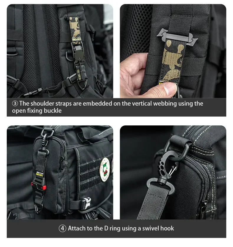 Tactical Multipurpose Triangle Quick Detachment Buckle Belt Quick Hanging Single Hook Survival Keychain EDC Quick Release Buckle