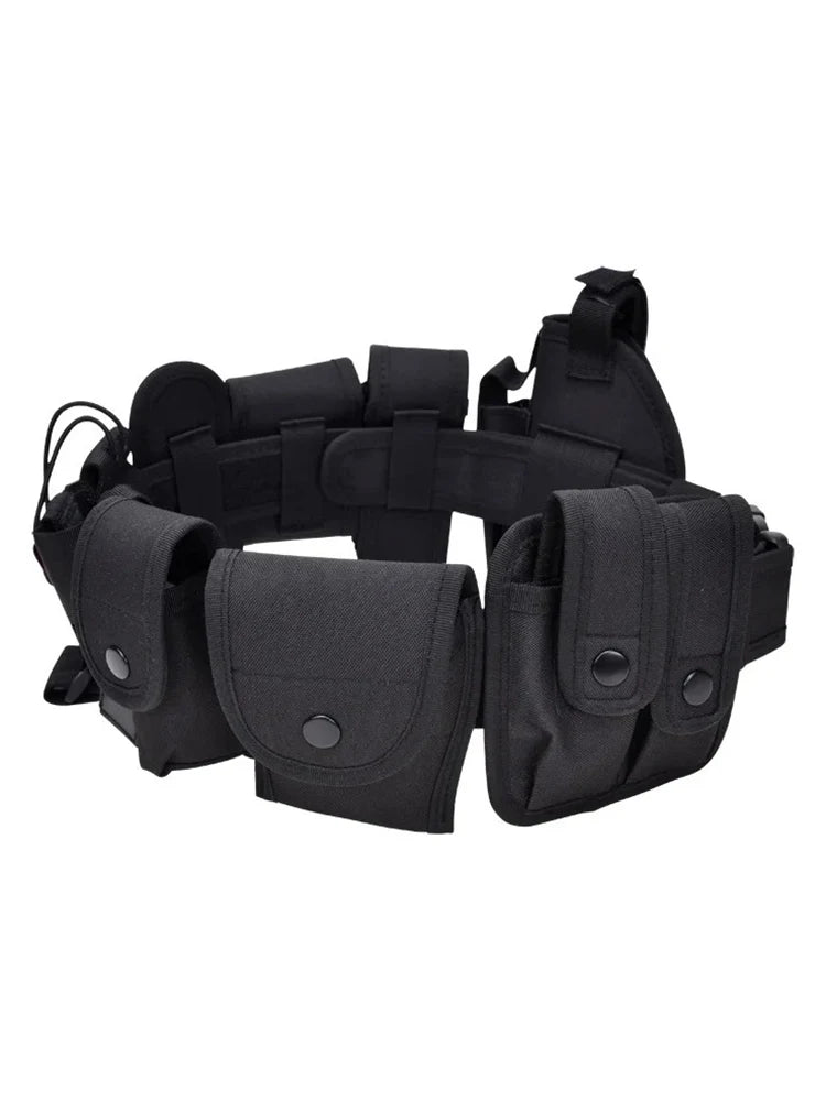 Tactical Waist Belt Training Duty Security Equipment Set Multifunctional Nylon Waterproof Waist Bag Ten Piece Set Accessories