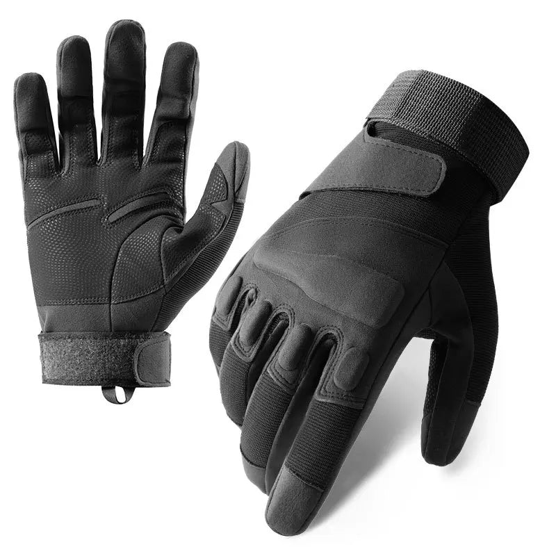 Winter Warm Tactical Gloves Rubber Shell Protection Thickened All Finger Touch Screen Anti-Slip Outdoor Riding & Camping Cold