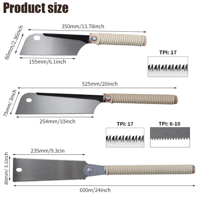 1pc Japanese Hand Saw SK5 Flexible Blade Flush Cut Wood Handle Dovetail Pull Saw for Wet Dry Wood DIY Woodworking Tools