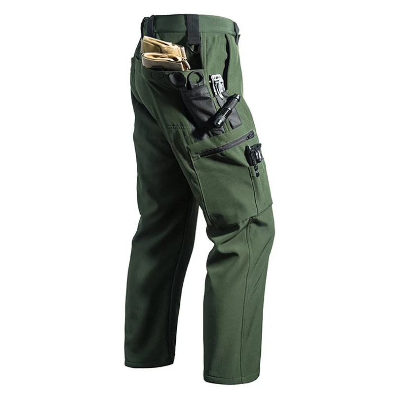 Men's Winter Autumn Fleece Sharkskin Waterproof Tactical Military Camping Hiking Jackets Climbing Hunting Coats Combat Pants