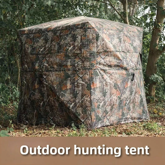 Hunting Tent with 270° One-Way Visibility, Rainproof and Sun-Protective Camouflage Tent Easy To Set Up And Take Down