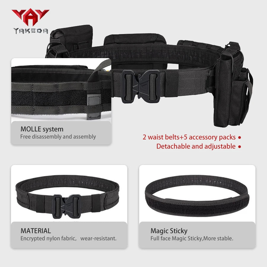 YAKEDA Detachable multifunctional belt suitable for outdoor hiking and camping