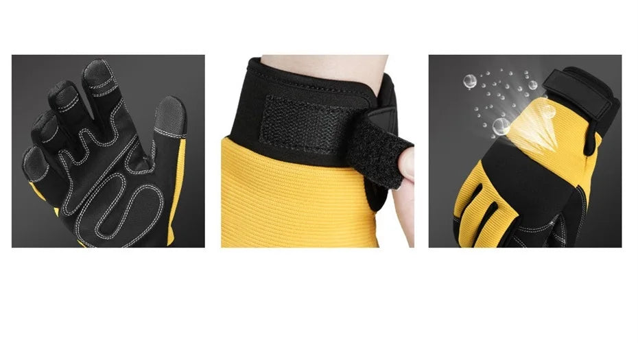 Outdoor Gloves Sports Full Finger Cowhide Rock Climbing Downhill Hiking Anti Slip Wear Resistant Ride Gloves