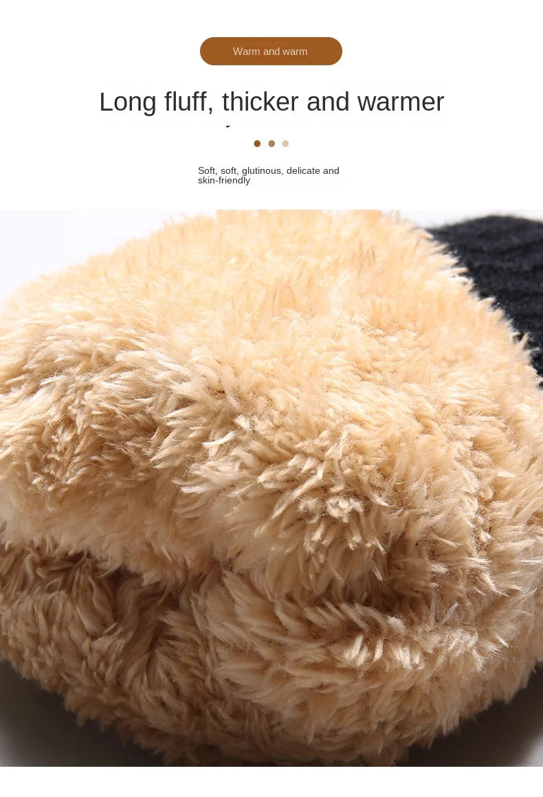 Wholesale Fleece Lined Fashion Warm Black Cable Knitted Winter Touch Screen Gloves