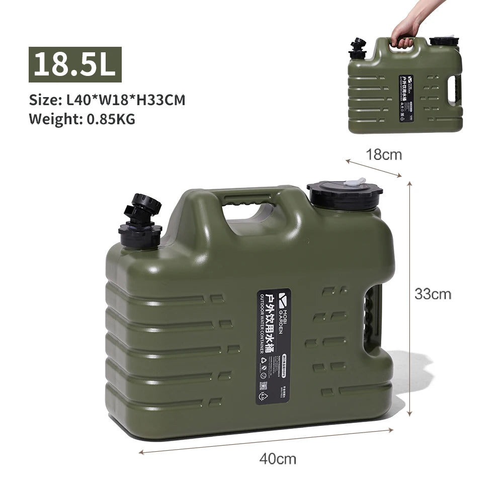 Mobi Garden 11L ,18.5L  Water Bucket Portable Handle Tank Container Ultralight Large Capacity Hiking Water Container