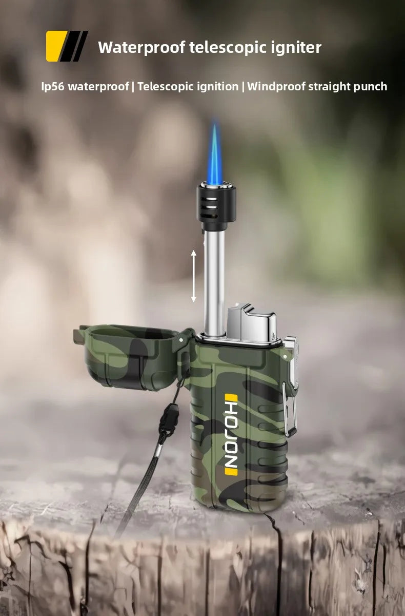 Outdoor Camping Sealed Waterproof Lighter Lighter Lightweight Portable Retractable Ignition with Lanyard Inflatable Lighter
