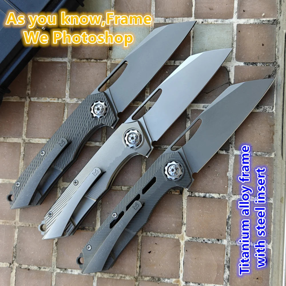 New Neutralizer JUFULE Made Titanium Handle Ceramic Bearing Pocket EDC Tool Kitchenware Hunt Camping 154CM Outdoor Folding Knife