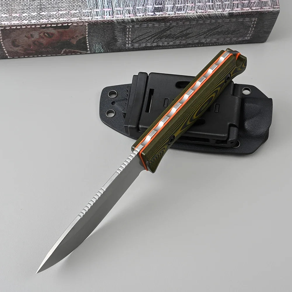 BM 15002/ 15017 Wilderness Survival Straight Blade Pocket Knife with Sheath Hunting Combat Tools Bushcrafter Outdoor Gift Knives