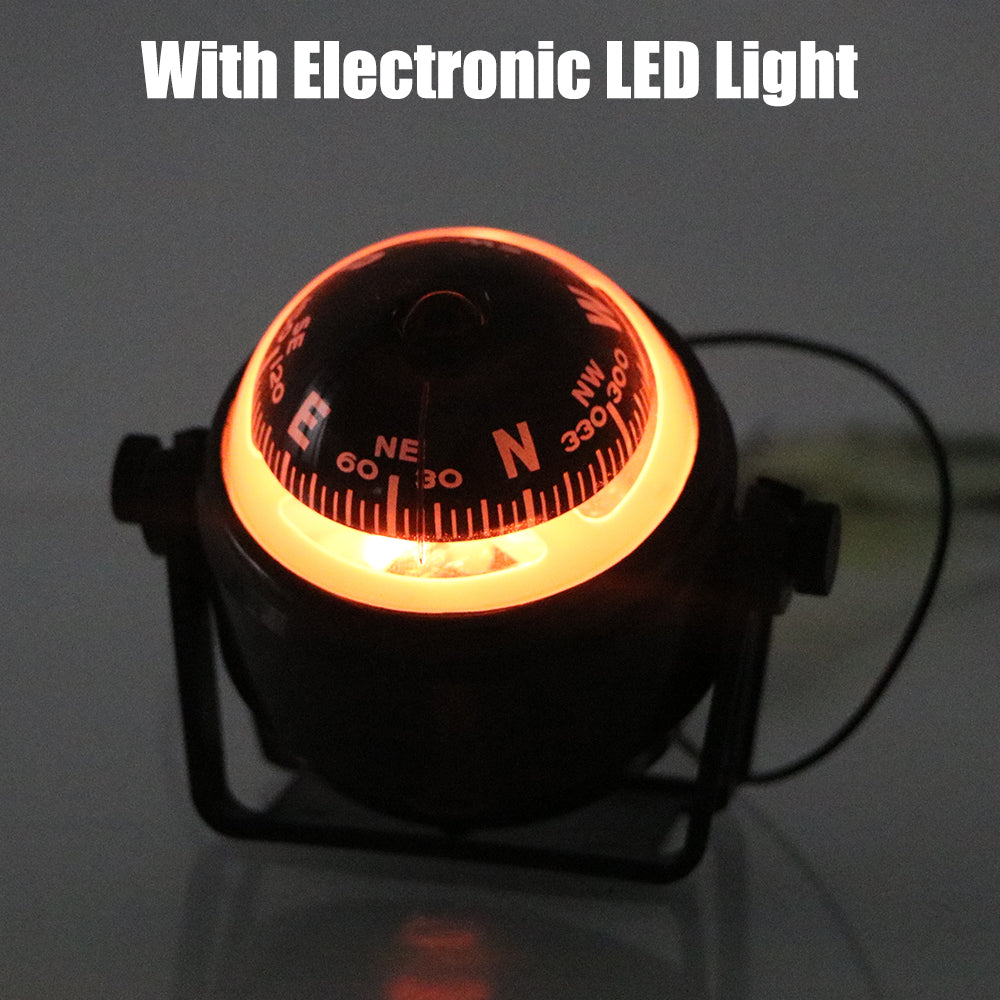 With Electronic LED Light Nautical Compass Waterproof 12V LC550 Navigation Positioning 360°rotating Boat Compass