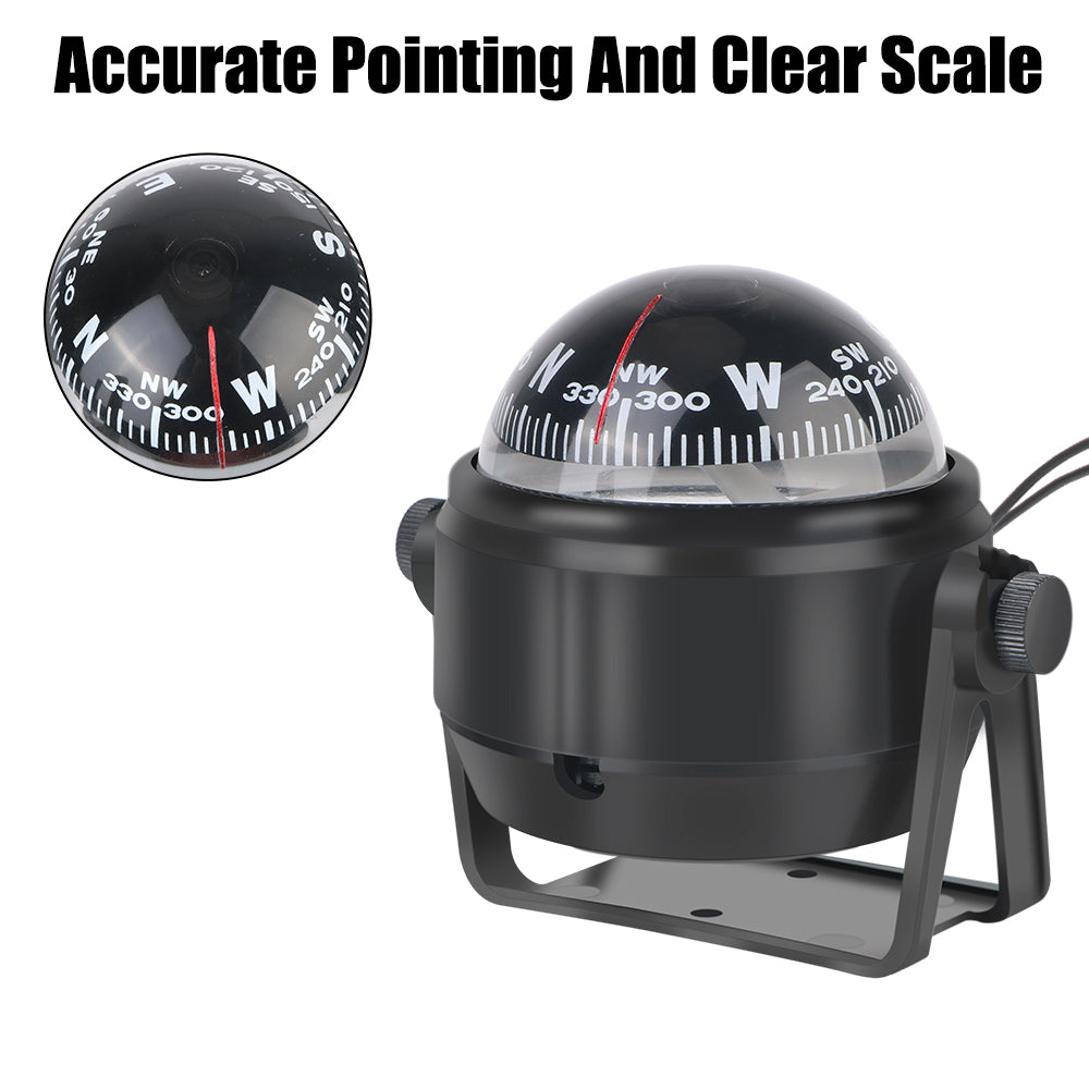 With Electronic LED Light Nautical Compass Waterproof 12V LC550 Navigation Positioning 360°rotating Boat Compass